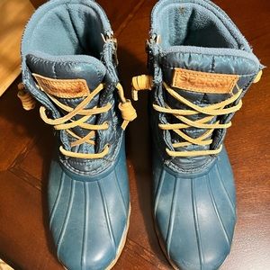 Sperry rain boots- teal size 6M